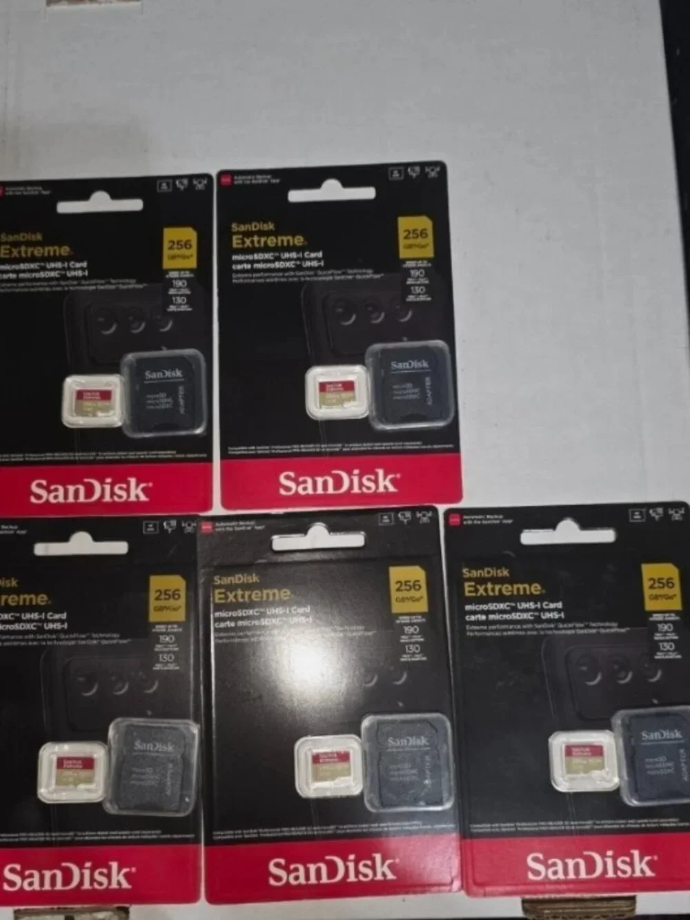 New Quantity 5 - SanDisk Extreme 256 GB Micro SD Card - NWT